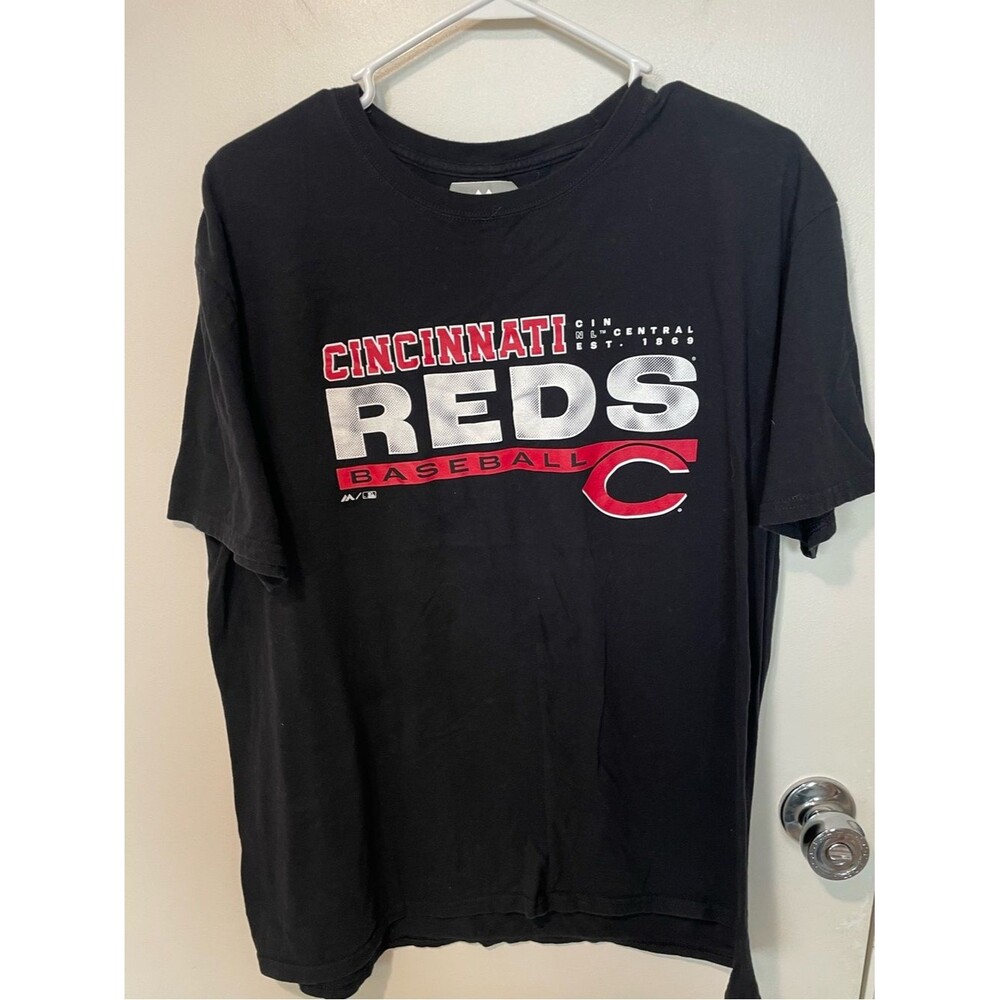 Majestic Cincinnati Reds baseball T-shirt tee mens MLB sz XXL black